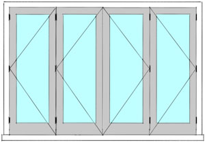 Bi fold door 2L 2R