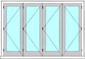 Bi fold door 3L 1R