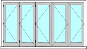 Bi fold door 3L 2R