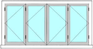 Bi fold window 2L 2R