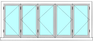 Bi fold window 3L 2R