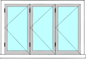 Bi fold window 3L