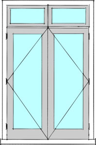 French door set with toplites