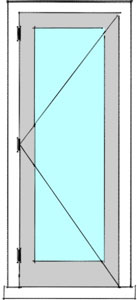 One lite door hung in frame